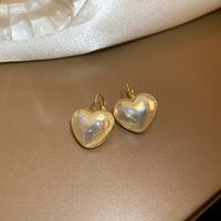 Fashion Pearl Heart Shaped Alloy Earrings Wholesale sku image 4