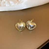 Fashion Pearl Heart Shaped Alloy Earrings Wholesale sku image 5