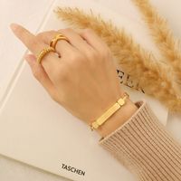 Joyería De Estilo Ins De Moda Pulsera Con Letras En Inglés Nueva Pulsera De Oro De 18 Quilates Chapada En Acero De Titanio sku image 4