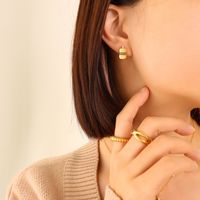 Korean Style Trend Titanium Steel Striped Small Kettle Pendant Necklace Ear Stud Jewelry sku image 4