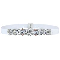 Cinturón Decorativo De Accesorios Para Mujer Con Diamantes De Imitación De Cristal Blanco A La Moda sku image 2