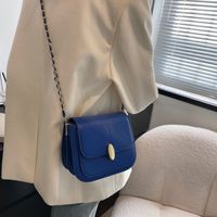 Chain Popular Small Bag New Stitching Spring Retro One-shoulder Messenger Bag 18.5*15*10cm sku image 3