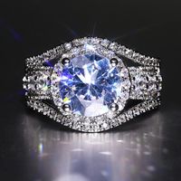New Jewelry Exquisite Ladies Ring Fashion Inlaid Large Zircon Copper Ring sku image 2