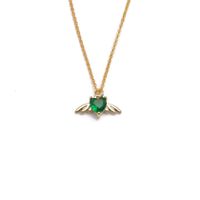 1 Piece Fashion Water Droplets Wings Copper Inlay Zircon Pendant Necklace sku image 1
