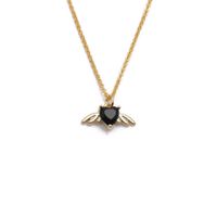 1 Piece Fashion Water Droplets Wings Copper Inlay Zircon Pendant Necklace sku image 4