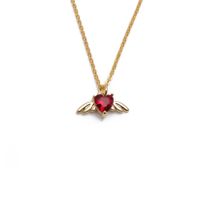 1 Piece Fashion Water Droplets Wings Copper Inlay Zircon Pendant Necklace sku image 2