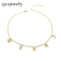 Fashion Diy Letter Heart-shaped Chain Clavicle Copper Necklace sku image 2