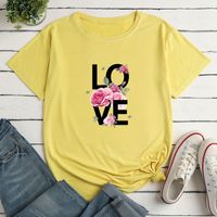 Camiseta Informal Suelta Con Estampado De Letras Love Para Mujer main image 6