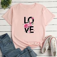 Camiseta Informal Suelta Con Estampado De Letras Love Para Mujer main image 8