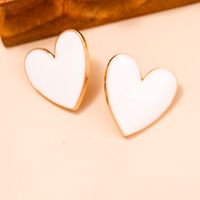 Fashion Contrast Color Alloy Heart Shaped Earrings Wholesale main image 6