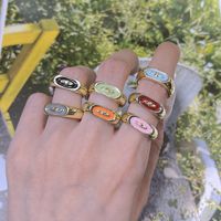 Simple Geometric Gold-plated Ring Female Retro Alloy Drip Oil Ring Wholesale main image 1