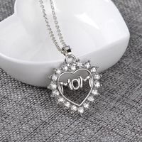 Lettre De Mode Mom Collier Soleil Motif Creux En Alliage En Forme De Coeur Collier main image 4