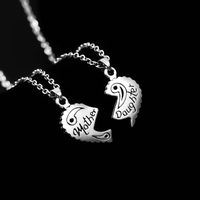Fashion Heart-shaped Stitching Necklace Alloy Heart Pendant Necklace main image 6
