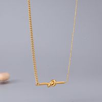 Fashion Short Titamium Steel Plated18k Gold Knotted Simple Titanium Steel Necklace main image 1