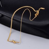 Fashion Short Titamium Steel Plated18k Gold Knotted Simple Titanium Steel Necklace main image 6