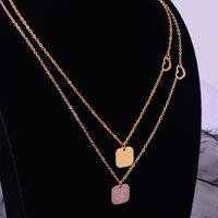 Simple Geometric Necklace Plated 18k Rose Gold Titamium Steel Collarbone Chain main image 4