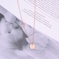 Simple Geometric Necklace Plated 18k Rose Gold Titamium Steel Collarbone Chain main image 5