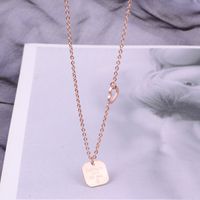 Simple Geometric Necklace Plated 18k Rose Gold Titamium Steel Collarbone Chain main image 6