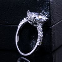 New Fashion European And American Copper Zircon Platinum Ring Korean Engagement Ring main image 5