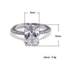 New Fashion European And American Copper Zircon Platinum Ring Korean Engagement Ring main image 6