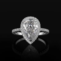 Creative Sparkling Drop-shaped Copper Zircon Wedding Ring Ladies Wedding Jewelry Wholesale main image 2