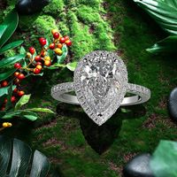Creative Sparkling Drop-shaped Copper Zircon Wedding Ring Ladies Wedding Jewelry Wholesale main image 3