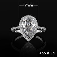 Creative Sparkling Drop-shaped Copper Zircon Wedding Ring Ladies Wedding Jewelry Wholesale main image 6