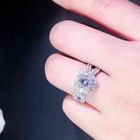Neuer Ehering Exquisiter Kupfer Voll Diamant Zirkon Damen Verlobung Sring main image 5
