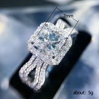 New Wedding Ring Exquisite Copper Full Diamond Zircon Ladies Engagement Ring main image 6