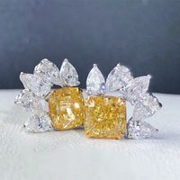 Europa Und Die Vereinigten Staaten Neue Exquisite Zirkongelbe Diamanten Eingelegte Wassertropfen-kupferohrringe main image 1