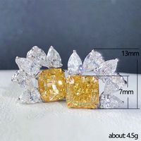 Europa Und Die Vereinigten Staaten Neue Exquisite Zirkongelbe Diamanten Eingelegte Wassertropfen-kupferohrringe main image 6