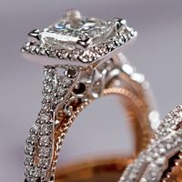 Fashion Three-piece Ring Rose Gold Sparkling Zircon Copper Ring Luxury Engagement Ring main image 5