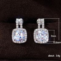 European And American New Simple Round Diamond Zircon Copper Earrings main image 6