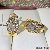 Ethnic Earrings Exquisite Hollow Pattern Color Separation Copper Ear Buckle main image 6