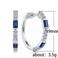 New Europe And The United States Simple Blue Zircon Earrings Fashion Ladies Copper Ear Buckles main image 4
