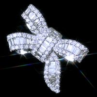New Bow Ladder Diamond Ring Aesthetic Simulation Diamond Ring Female main image 3