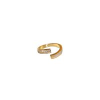 Real Gold Electroplating Korean Zircon Geometric Open Ring Wholesale main image 6