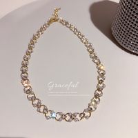 Fashion Simple Necklace Diamond Pearl Alloy Necklace main image 4