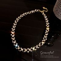 Fashion Simple Necklace Diamond Pearl Alloy Necklace main image 6
