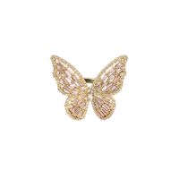 Luxury Zircon Butterfly Open Index Finger Ring Korean Alloy Ring Female main image 6