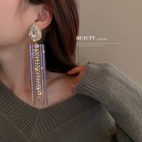 Fashion Geometric Diamond Copper Artificial Gemstones Earrings main image 3