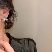 Star Diamond Alloy Artificial Gemstones Earrings main image 5