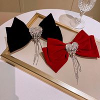 Autumn And Winter Diamond-studded Tassel Bow Hairpin Headgear Fashion Spring Clip main image 5