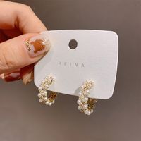 C Shape Artificial Gemstones Earrings main image 1