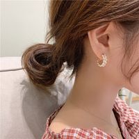 C Shape Artificial Gemstones Earrings main image 3