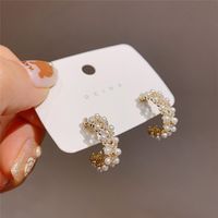 C Shape Artificial Gemstones Earrings main image 4