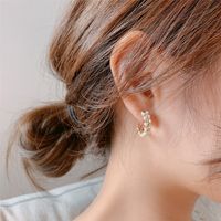 C Shape Artificial Gemstones Earrings main image 5