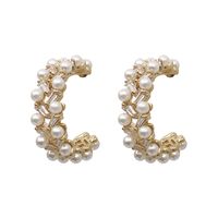 C Shape Artificial Gemstones Earrings main image 6