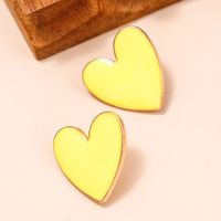 Fashion Contrast Color Alloy Heart Shaped Earrings Wholesale sku image 4