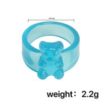 Korean Transparent Candy Color Bear Acrylic Wide Ring Wholesale sku image 1